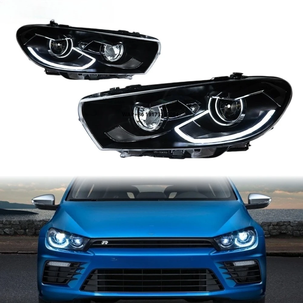 

Scirocco Headlights 2009-2017 LED Lens Upgrade Front Lamp Car Accessories Hot Selling Plug and Play DRL