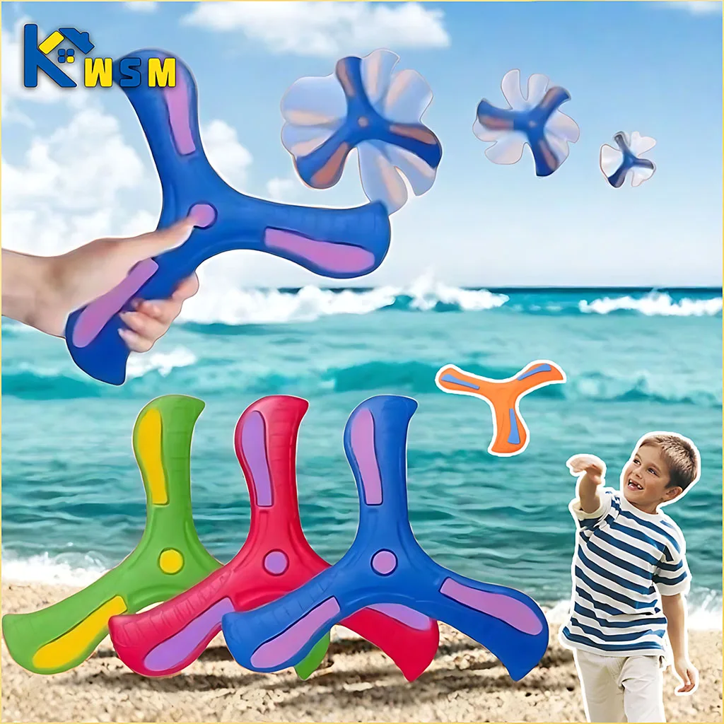Boomerang de 3 aspas para niños, juguetes para exteriores, disco volador seguro y duradero, juego deportivo familiar, interacción entre padres e hijos, 1-20 piezas
