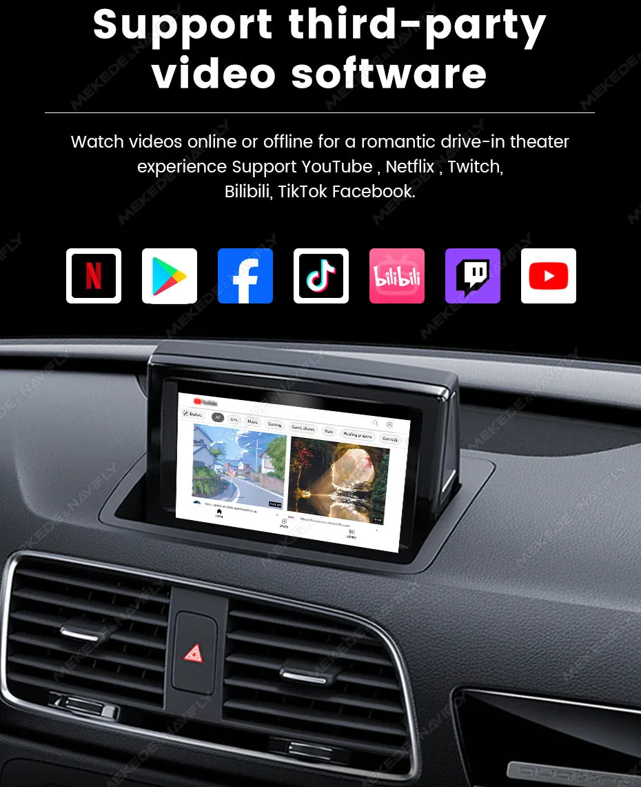 MEKEDE Wireless CarPlay Android Auto Decoder für Audi A1 Q3 A4 A5 Q5 MMI 2G Smart Video Box unterstützt Mirror Link, YouTube und Netflix. – Detail 16