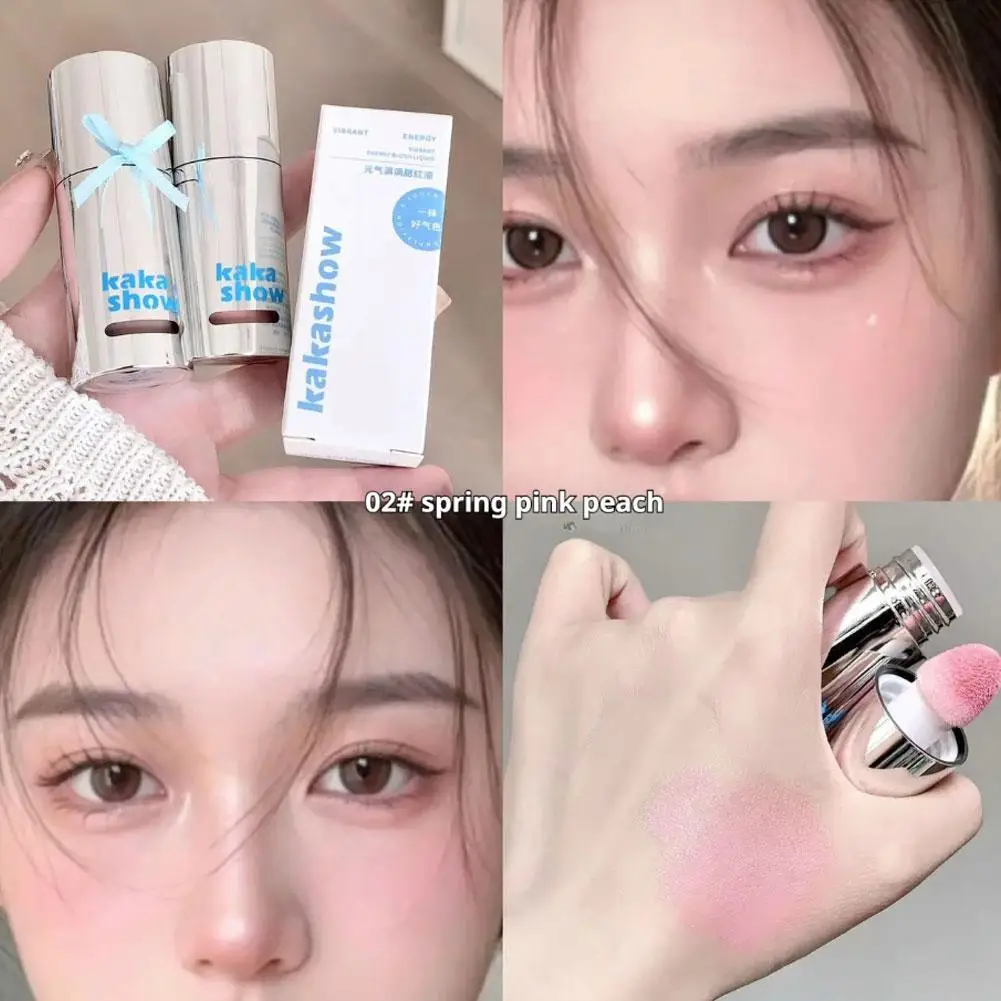 Moisturizing Sponge Head Blusher Liquid Blush Stick Cheek Lip Milk Sponge Brush Head Natural Lasting Moisturize Cheek Blusher