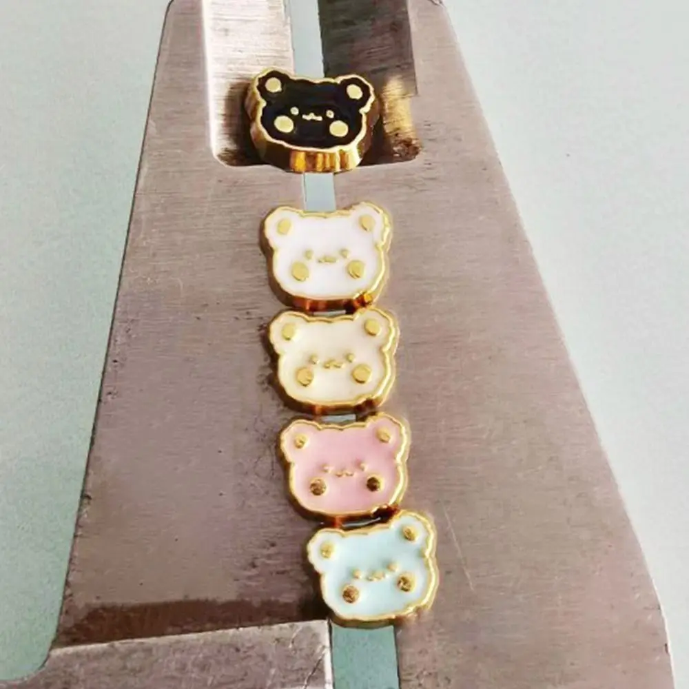 20pcs High Quality 6.5mm Bear Head Buttons Metal Handmade Coat Buckle Mini Shoes Buckles DIY Clothes Accessories