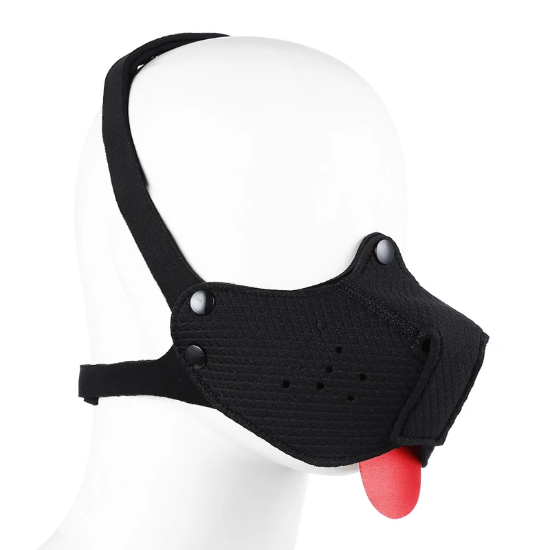 Neoprene Puppy Play Dog Mask Removable Muzzle Bondage Slave Pet Roleplay Party Gay Puppy Mask Bdsm Mask Sex Toys for Couples