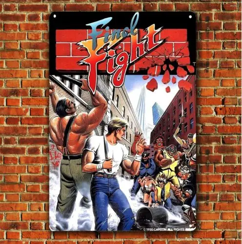 1pcs,Final Fight Arcade Video Game Metal Poster - Collectable Tin Sign (Size 8*12in)