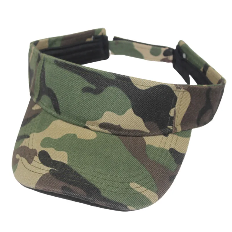 Twill Camouflage Army Green Men\'s Visor Cap Summer Sun Visor Hats for Wmen