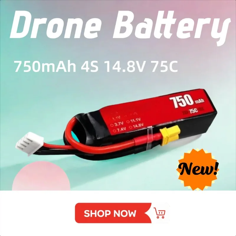 

XT30 750 мАч 4S 14,8 В 75C LIPO аккумулятор для радиоуправляемого вертолета, квадрокоптера, FPV гоночного дрона, перезаряжаемая батарея