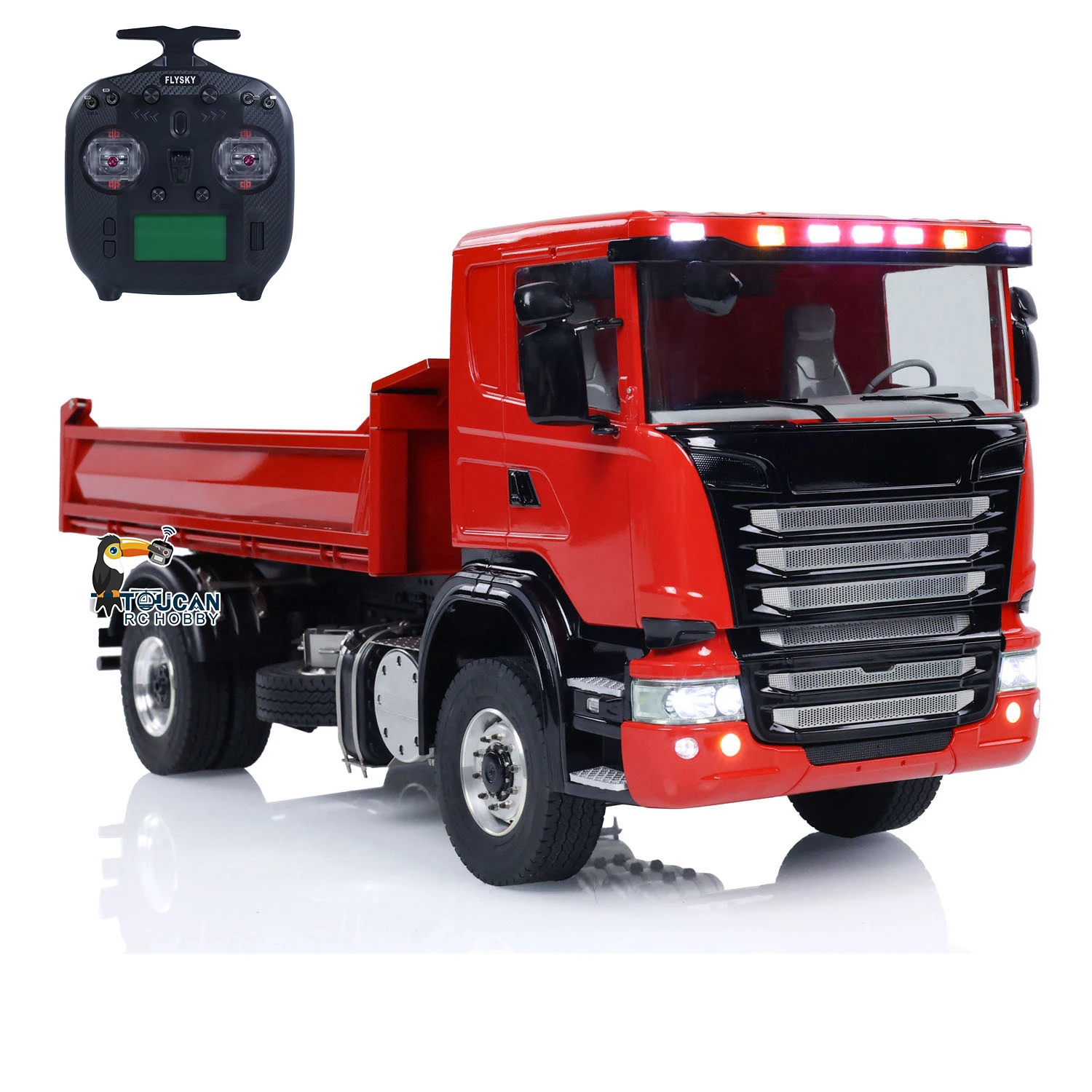 

Toys 1:14 4x4 RC Hydraulic Dumper Car Remote Control Dump Truck 3-Speed Transmission Light Sound Metal Tipper Finished Car Model