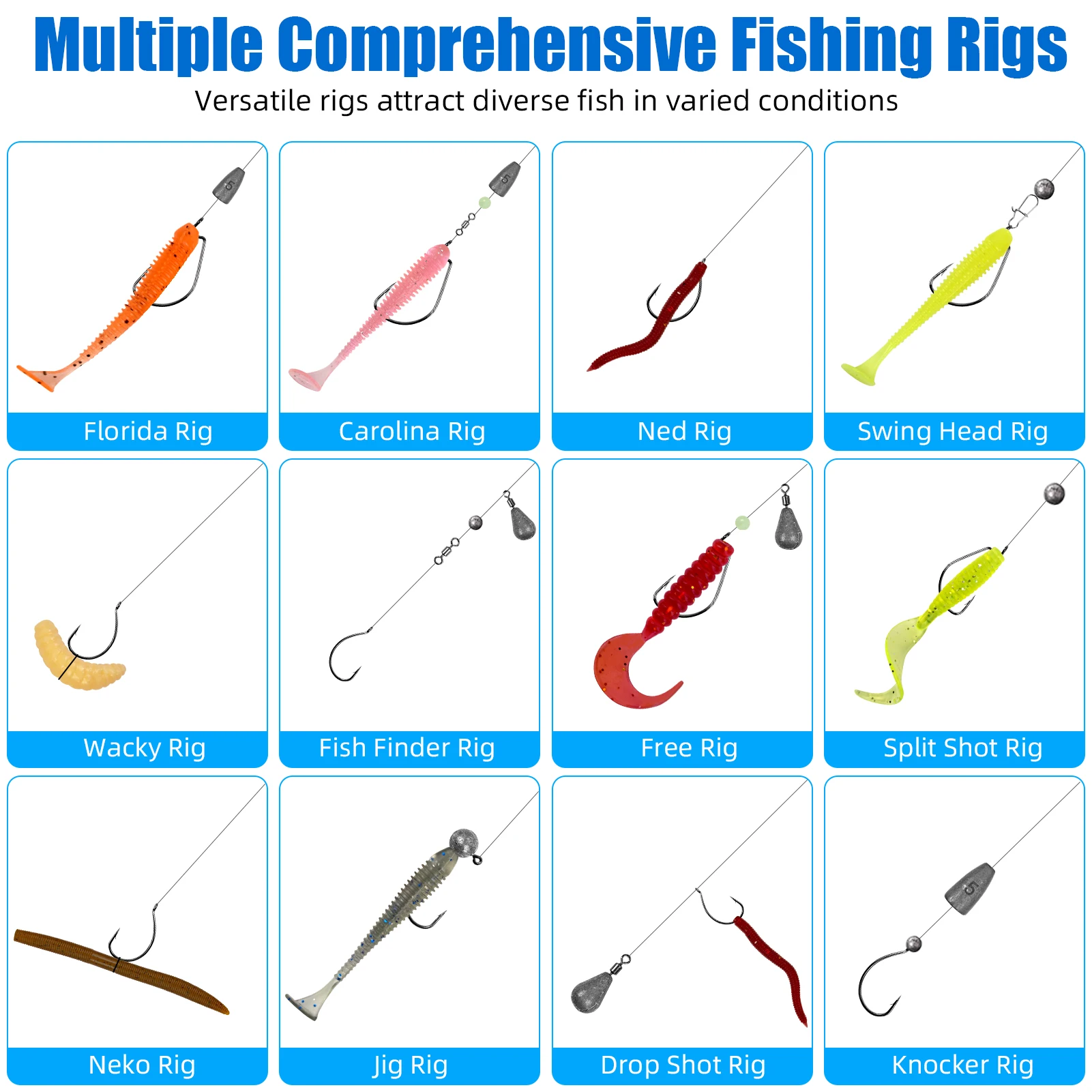 Kit de pesca FREE FISHER - Caja con vinilos, cucharillas y plomos - imagen 4