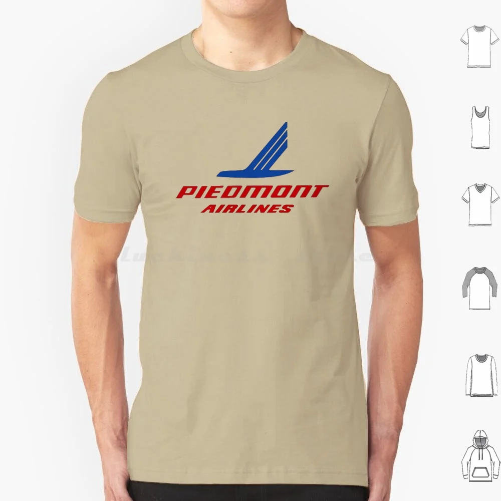 Piedmont T Shirt Big Size 100% Cotton Airbus Aviation Jet Plane Pilot Captain Airways Boeing Aeroplane