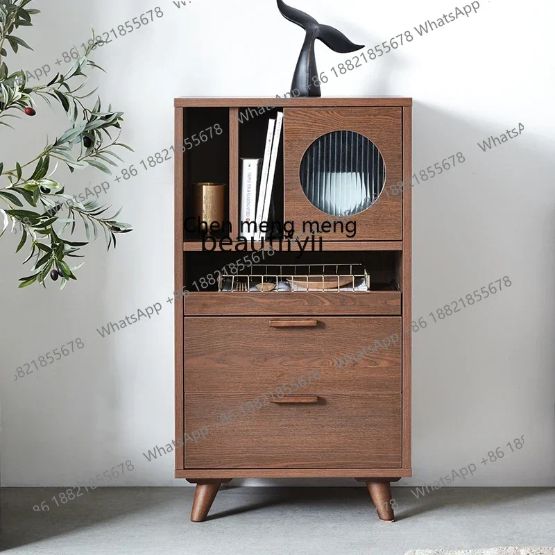cn8350 LHY zqSolid Wood Sofa Side Cabinet Creative Sofa Side Table Storage Corner Table Tea Table Cabinet TV Cabinet