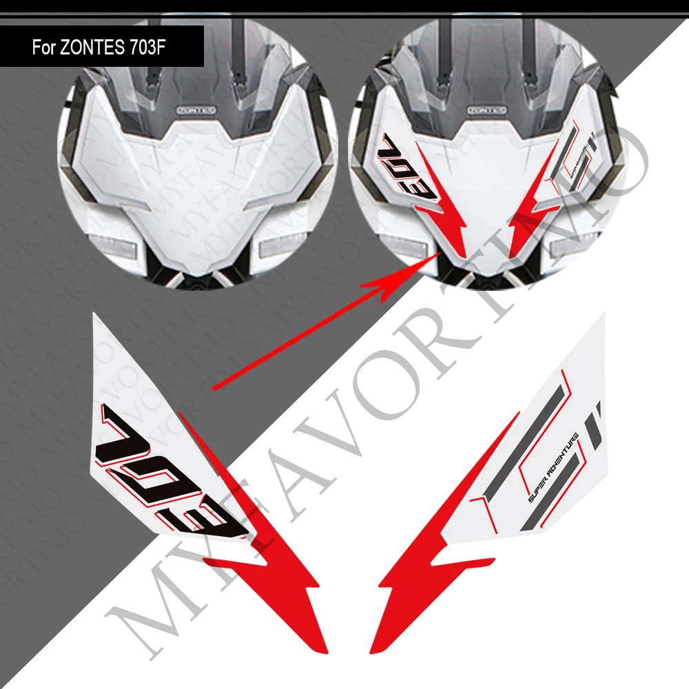 Motorcycle Head Front Fairing Sticker Protection Scooter Waterproof Decortion Decal For Zontes ZT703-F ZT-703F ZT 703F 2024-2026 2