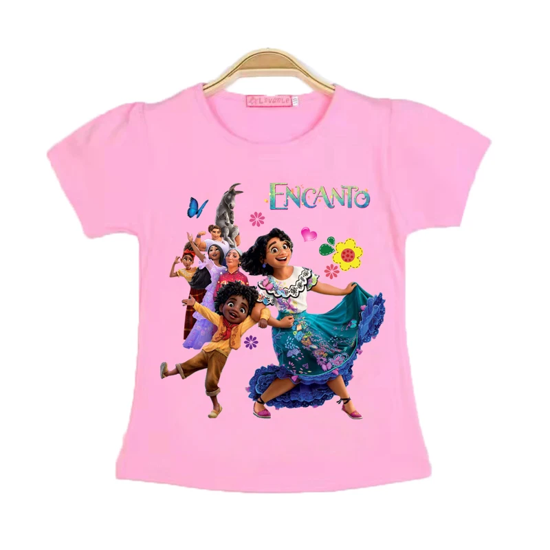 

2024 New Encanto Mirabel Girl T-Shirts Kids Clothes Cotton Disney T Shirts for Children Cartoons Fashion Anime Tops Outfits 3-9Y