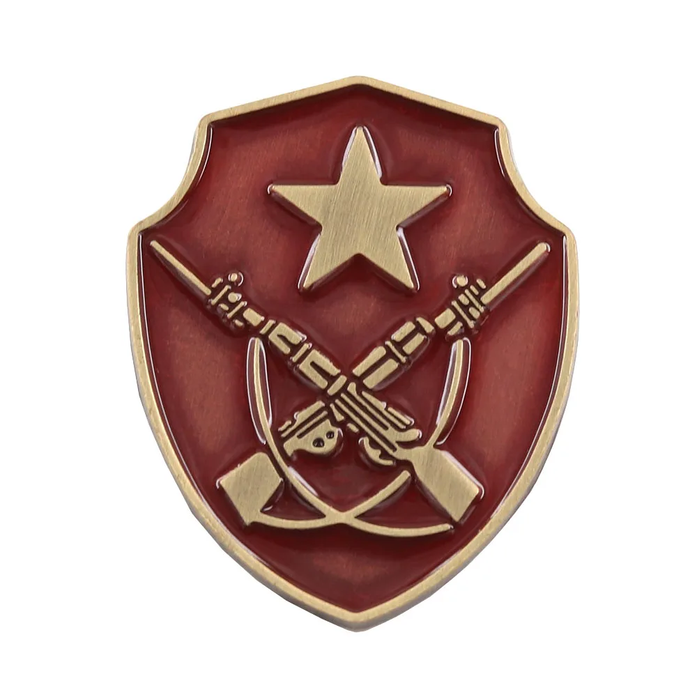 Soviet Artillery & Missile Troops Emblem Enamel Pin USSR Red Shield Star Crossed Rifles Brooch Vintage Military Insignia Badge