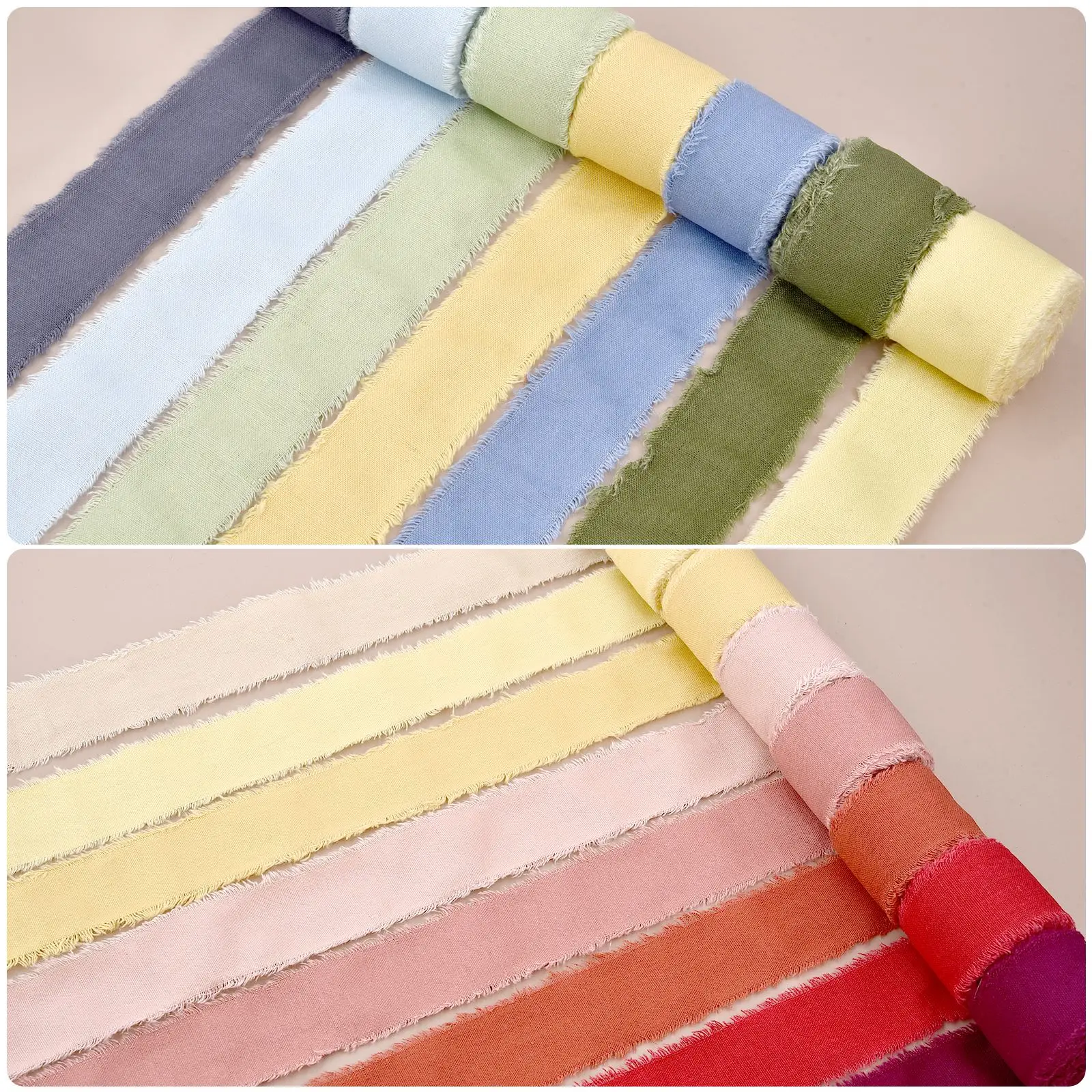 4 سنتيمتر x 5 متر المتوترة باليد حافة شريط كتان من القطن لباقات دعوة الزفاف التفاف هدايا عيد الميلاد عيد الحب الزينة