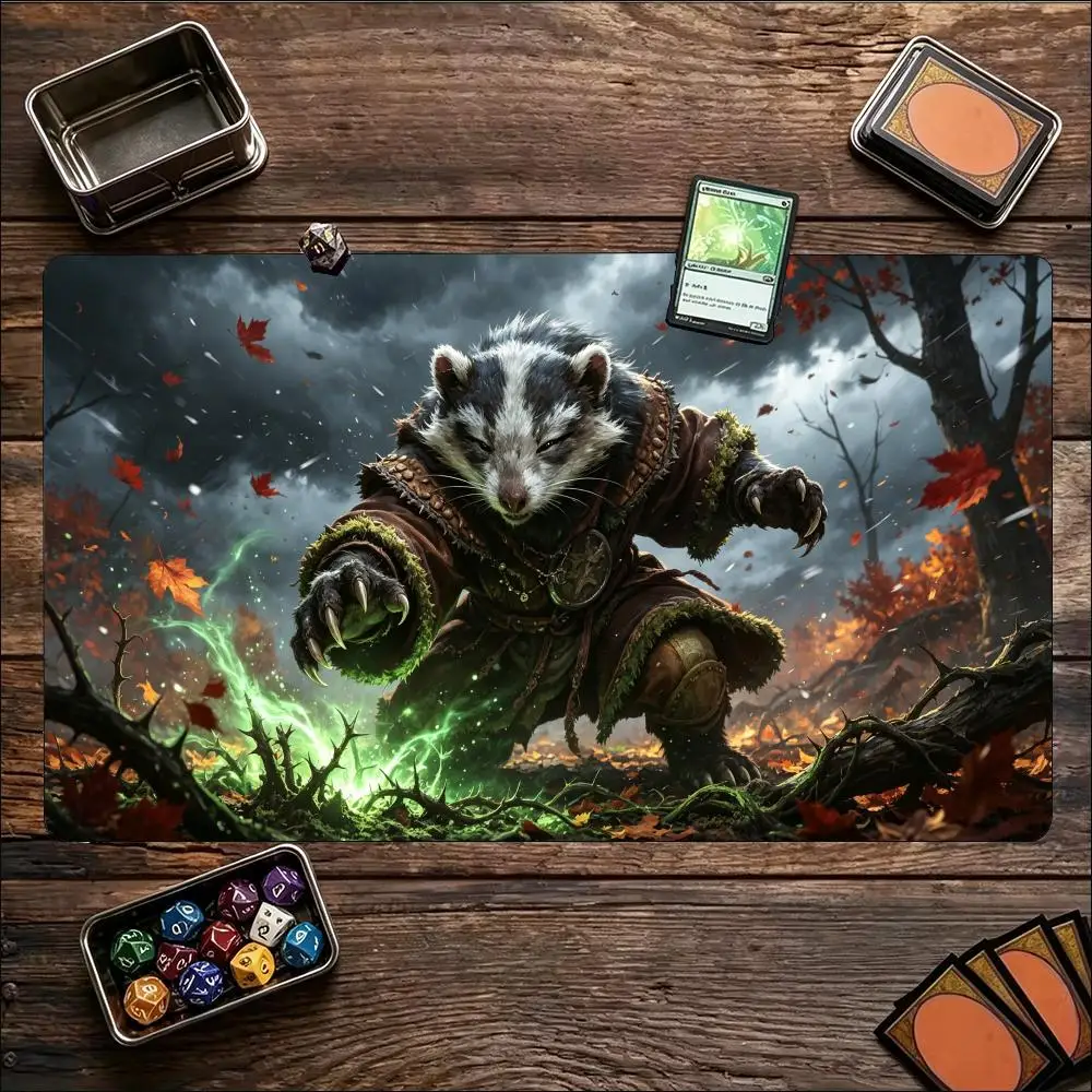 Huge Gaming Desk Mat Extra Large Playmat Dragon Battle Art Print Anti-Slip Soft Mousepad for Board Game Night Lovely Surprise