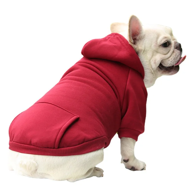 Puppy Pet Hooded Sweatshirt Autumn Winter Two-legged Pocket Cat Dog Clothes Soft Warm Dog Clothing