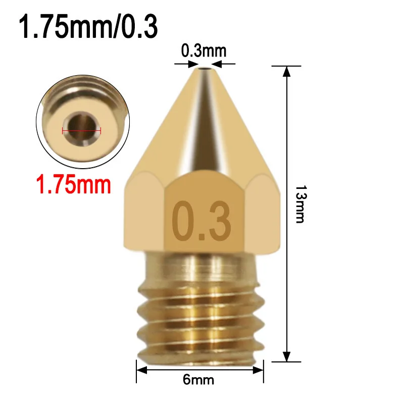 Imagem -05 - Cabeça de Impressão Extrusora de Latão para Anet a8 A8plus Crialidade Ender 3s Pro v2 Cr10 Impressora 3d 0.21.0 mm 10 Pcs 1.75 mm Mk8