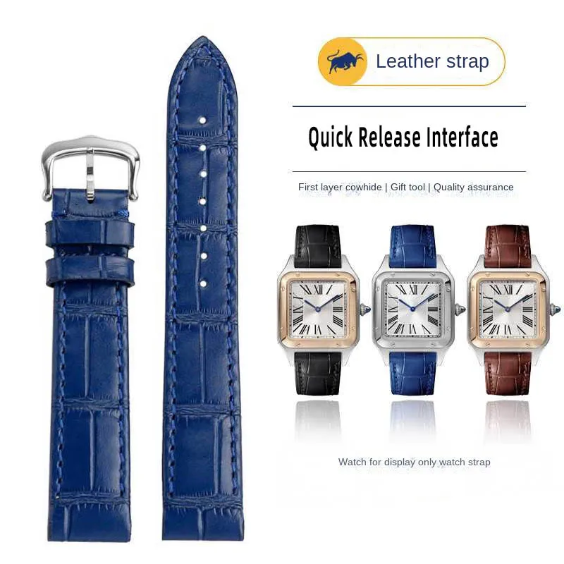 

Quick Release Design Watch Strap For Cartier Santos Dumont series cowhide watch strap men's and women's 17.5mm Bracelet