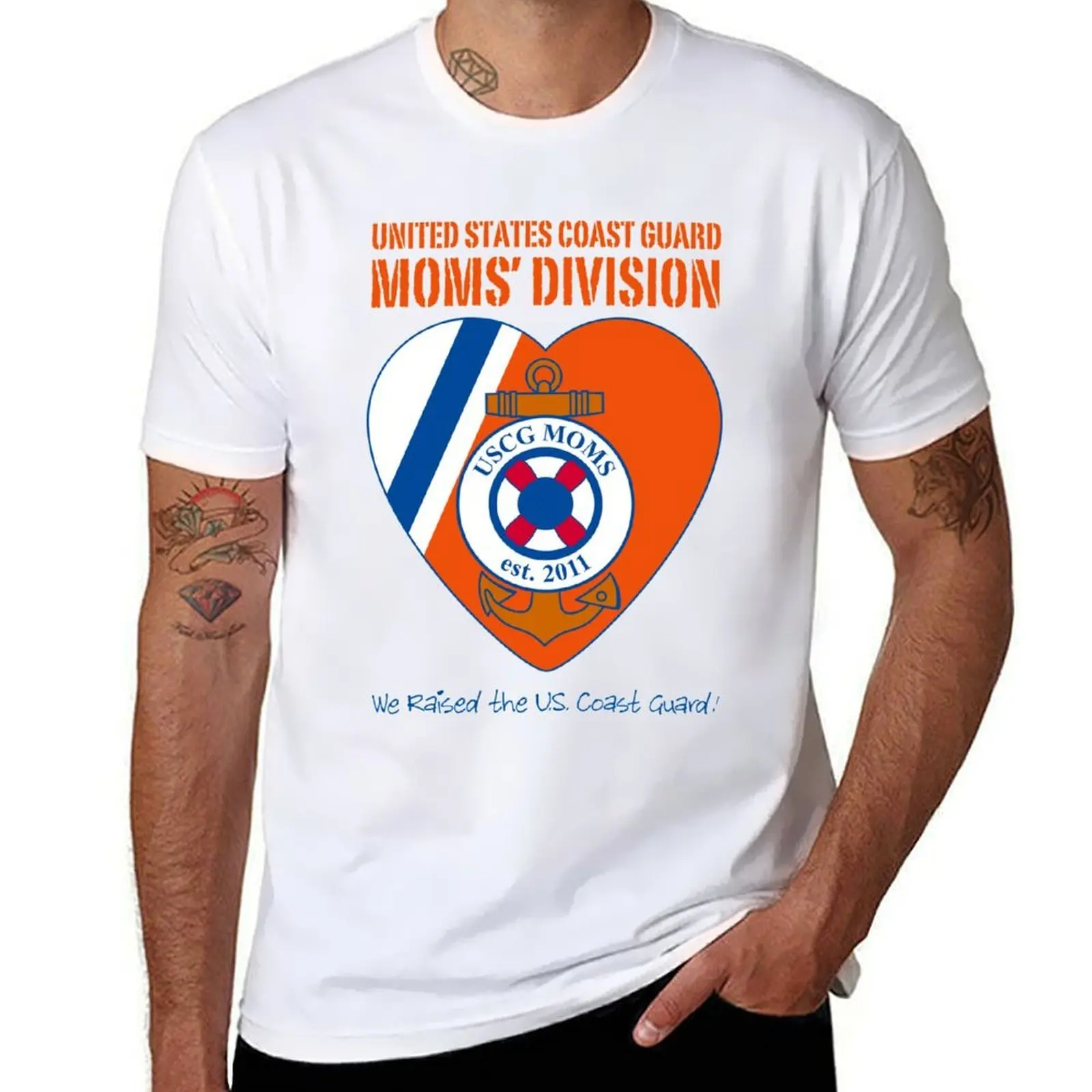 

USCG Mom's Division Logo T-Shirt t shirts for man pack cotton t shirt man plain T-Shirt