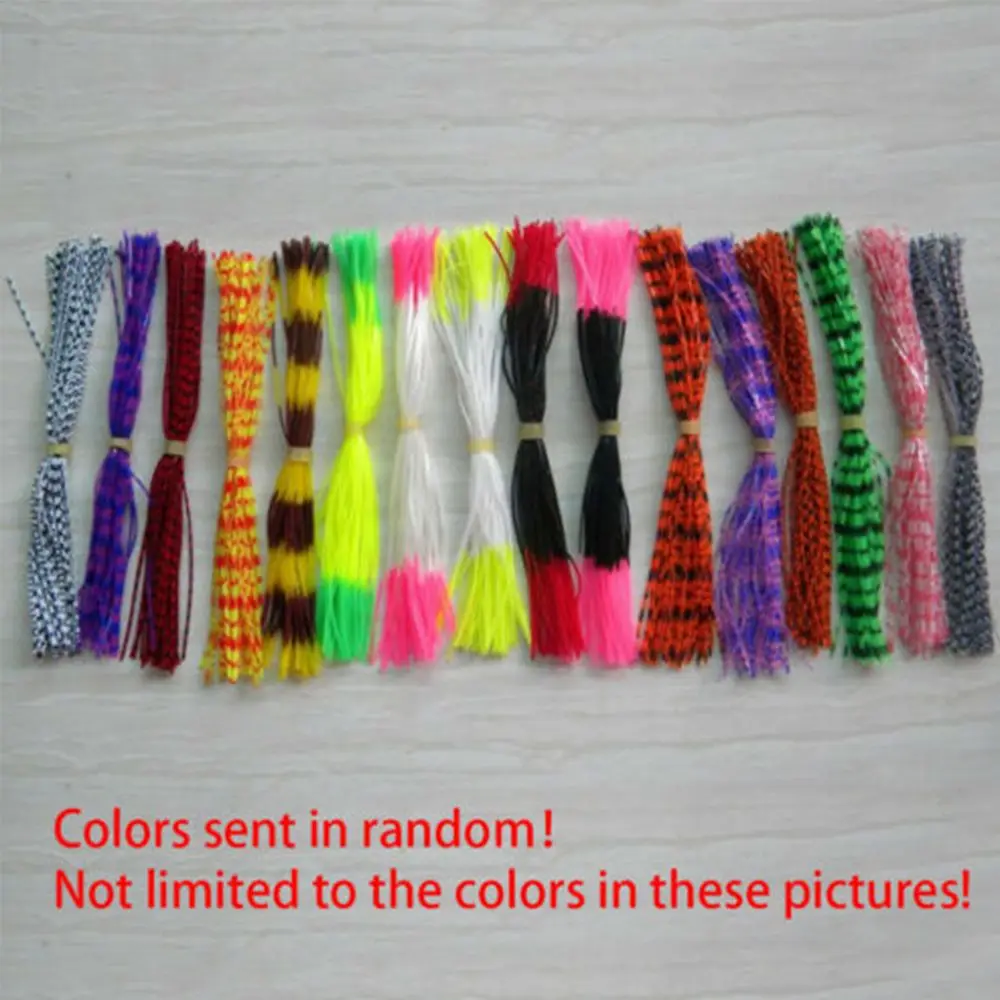 50 Pcs Durable Artificial Lifelike Jig Bait Soft Fishing Lures Beard Windless Rubber Squid Silicone Skirts view 6