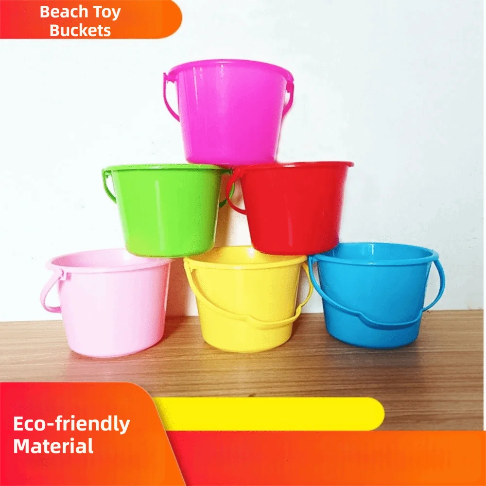 Juego de 6 Cubos para el Festival del Agua, Cubos de Gran Capacidad con Diseño Portátil, Cubos para Arena de Playa