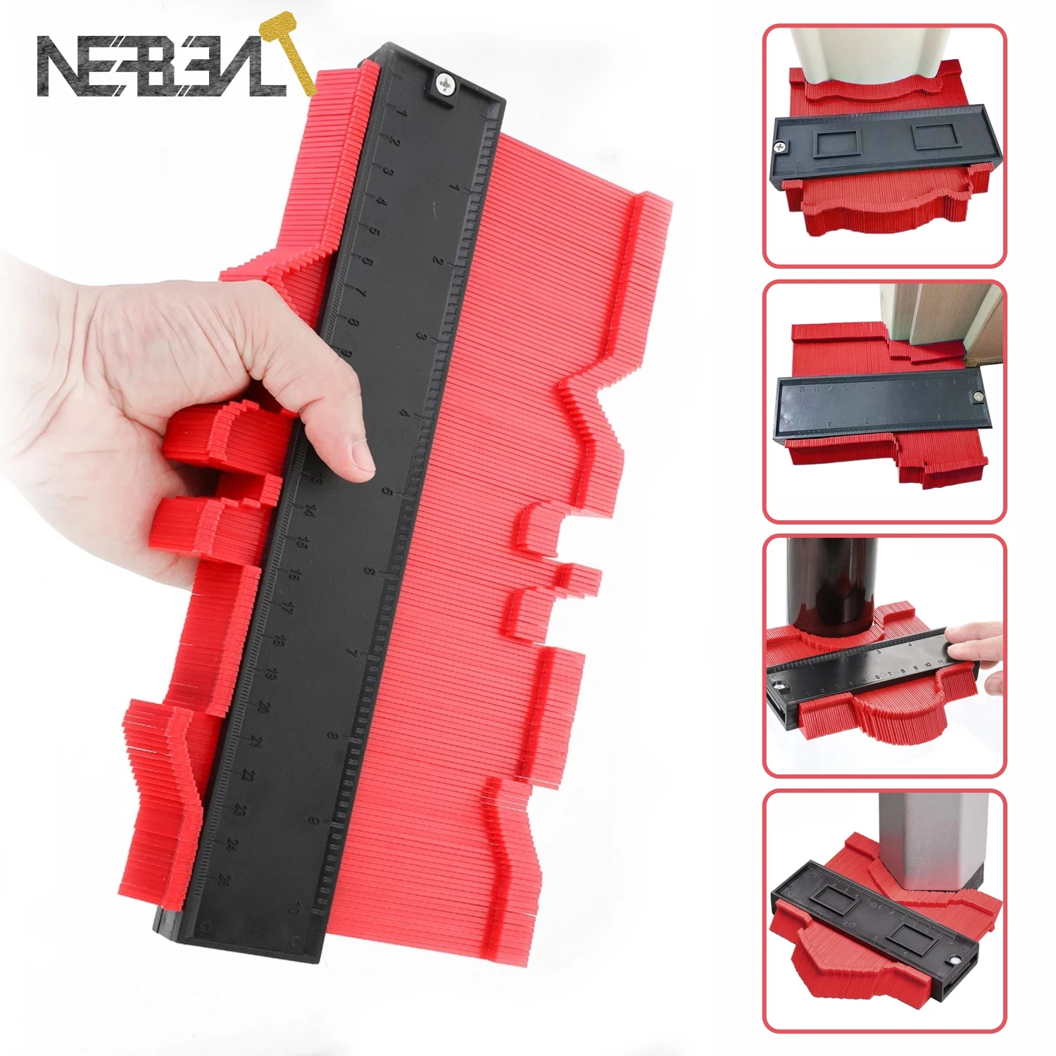 

Регулируемый контурный профильный шаблон-копировальный инструмент 5/10 дюймов для плитки, деревообработки и автомобильного молдинга, идеально подходит для копирования нерегулярных форм