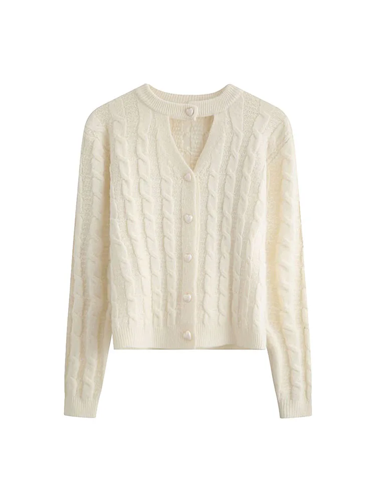 

Women Basic Cardigan V-Neck Knitted Pullover Autumn Winter Long Sleeve Solid Sweater 2000s Aesthetic Fashion New Design Tide