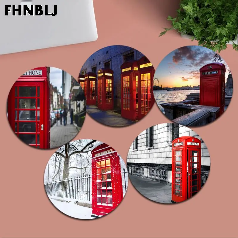 London England Telephone Rubber Small Office Student Gaming Thickened Writing Pad Cushion Mouse Pad For PC Gamer Mousemat