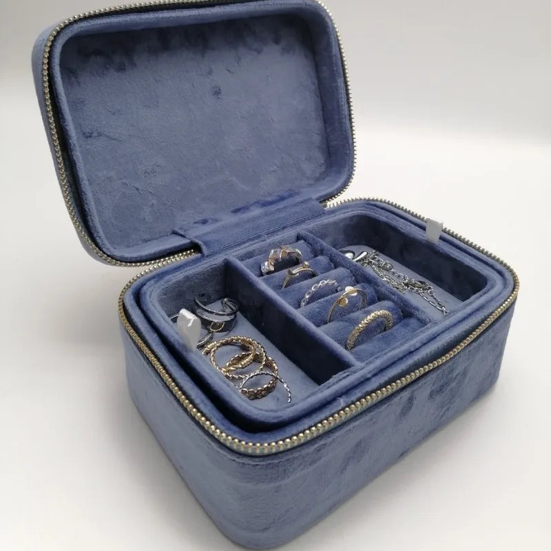 

Фланелевая шкатулка для хранения украшений: серёг, колец, ожерелий, портативная