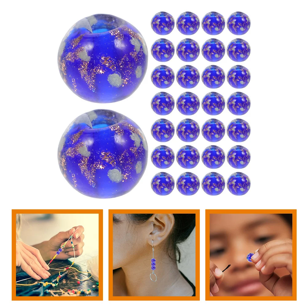 

50Pcs Glow in The Beads Round Shaped DIY Jewelry Making Beads for Bracelet Necklace Craft Supplies Glass Bead