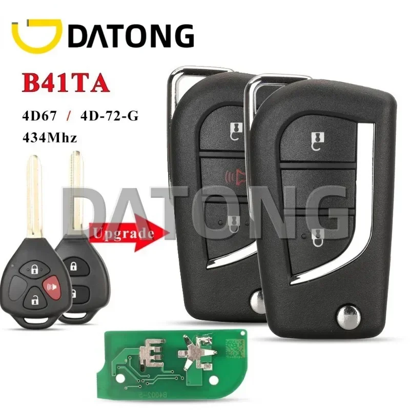 CHANKey B41TA تعديل الوجه مفتاح السيارة عن بعد فوب 4D67/G رقاقة 434MHZ لتويوتا هايلكس كامري كورولا فيوس فورتشنر يارس إنوفا