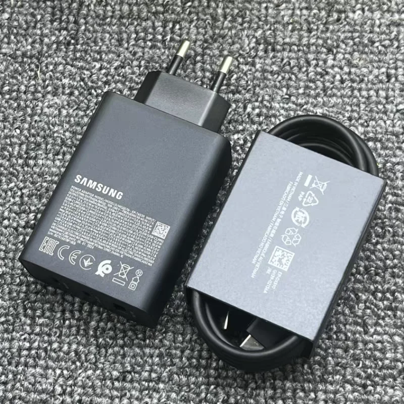 65W Samsung Trio Charger EU Super Fast Charge Adapter 1/1.8M Type C Pd Cable For Galaxy S25 S24 S23 