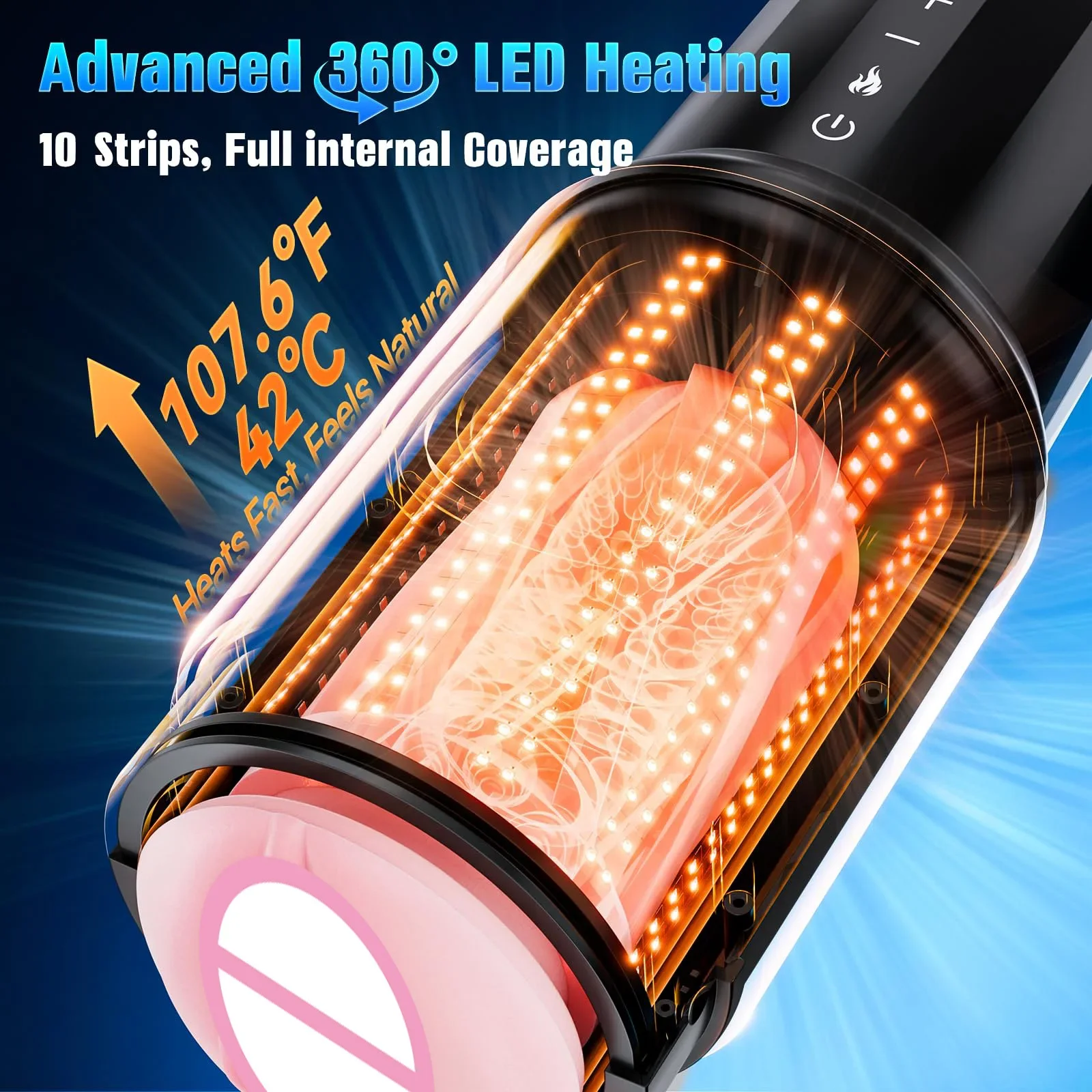 Luxurious Field Male Masturbator Pocket Pussy Thrusting Stroker 5-Speed Modes Sex Voice Blowjob Masturbation Cup Sex Toy for Men 4