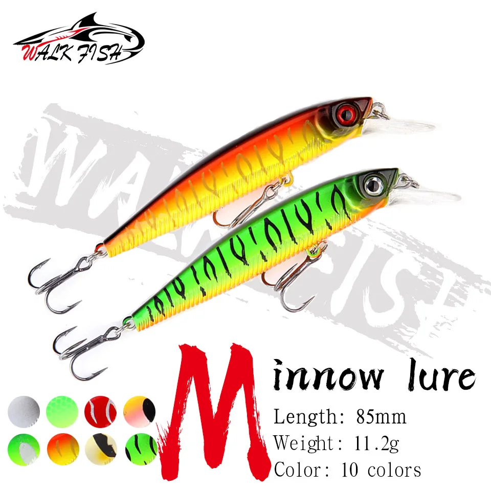 WALK FISH 1PCS 100mm 10g New Arrival Hot Sale Minnow Hard Fishing Lure Bait hot Fishing Tackle Artificial Lures Bait