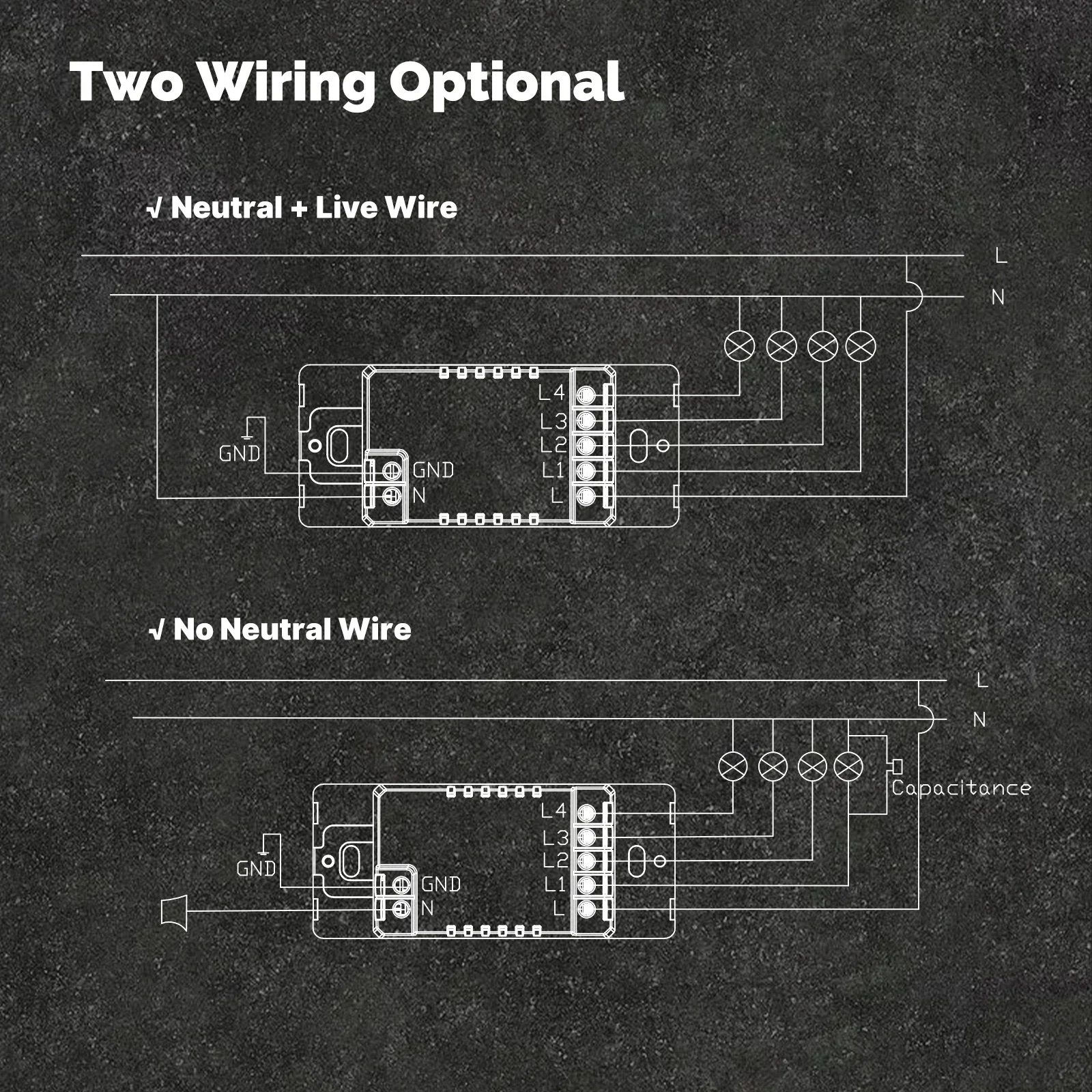MOES Tuya Wi-Fi Smart Button Wall Switch (US Single-Live/Neutral Wire),Work with Alexa and Google Home,No Neutral Wire Required image 6