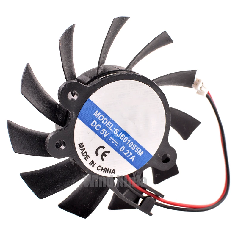 

SJ6010S5M 55mm diameter 31x34x13mm DC5V 0.27A 2pin Cooling fan for industrial computer routers