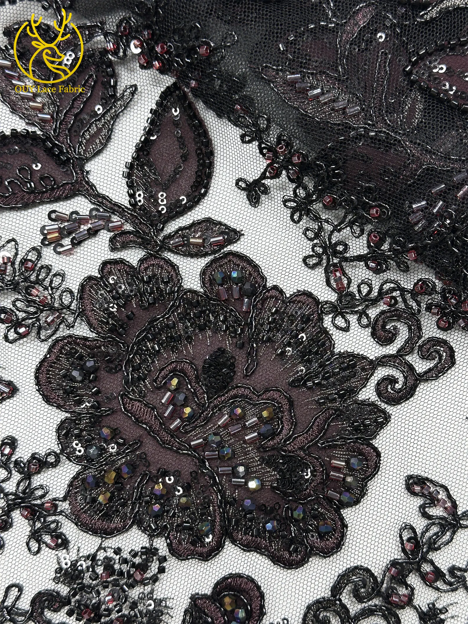 Luxuriöser nigerianischer handgefertigter bestickter Perlen-Spitzenstoff, 5 Yards, französischer Pailletten-Tüll-Spitzenstoff für Partykleider, DIY-Nähen – Detail 26