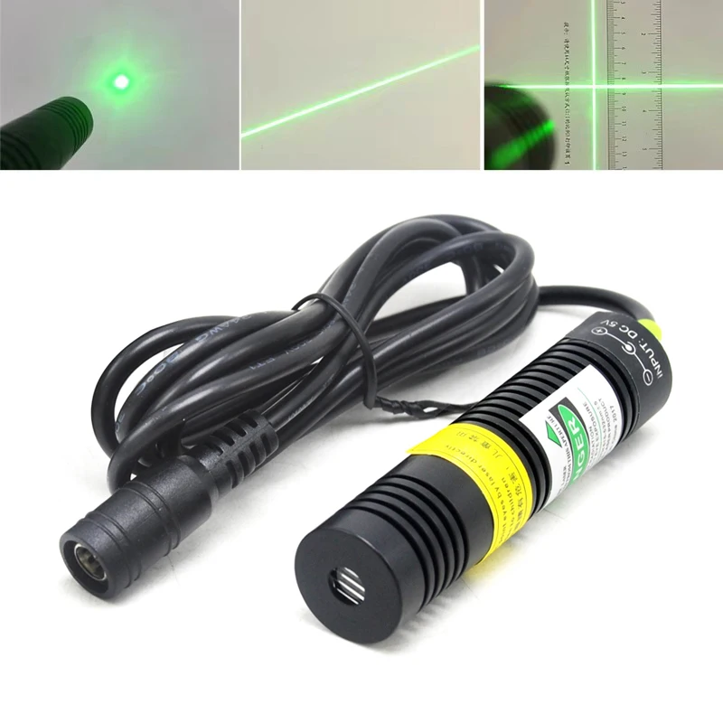 

532nm 10mW 50mW 100mW Green Dot Line Cross Laser Module 18x75mm for Cutting CNC Positioning Alignment