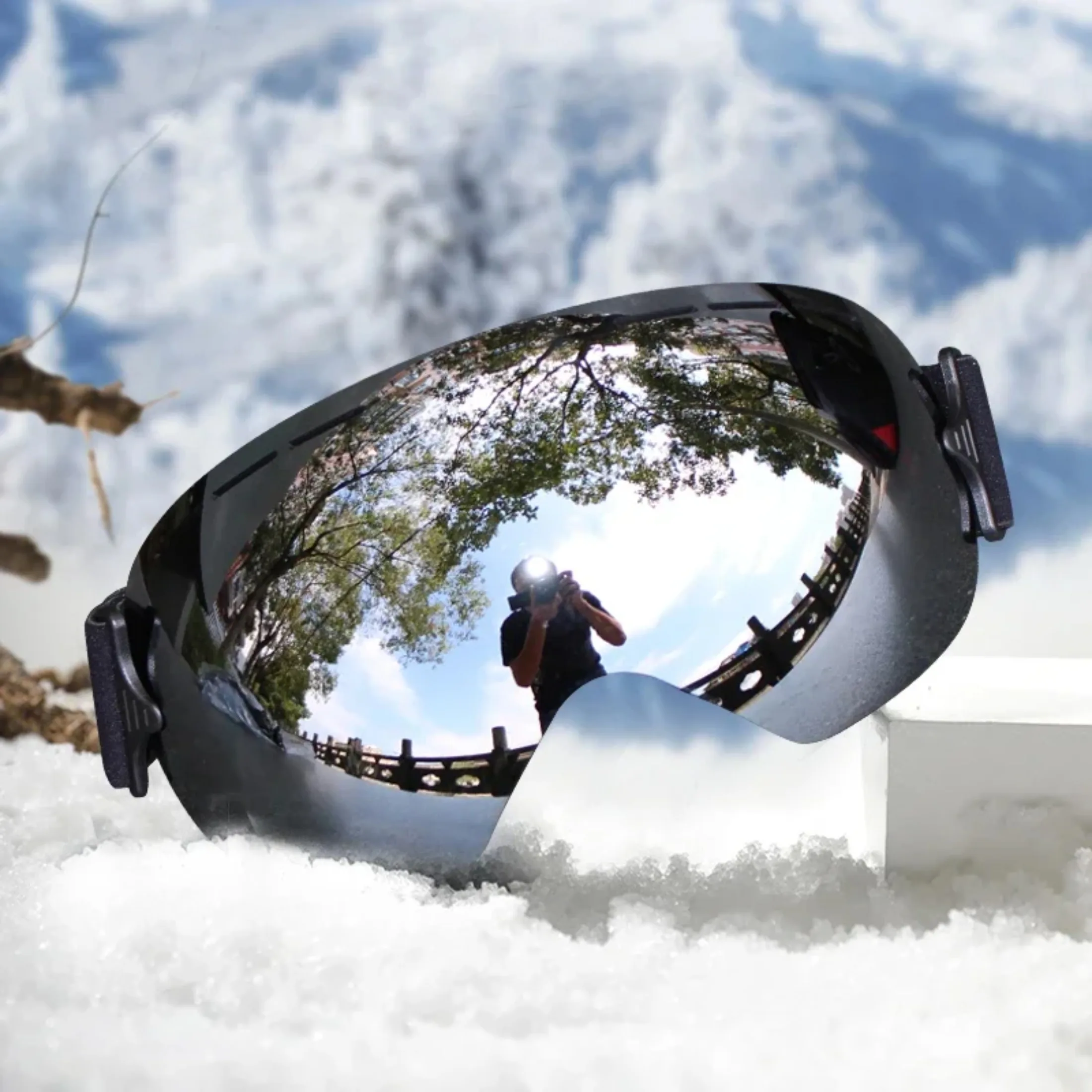 Gafas de esquí profesionales ligeras UV400 para hombres y mujeres, gafas de Snowboard antiniebla para adultos, gafas de nieve ultraligeras para