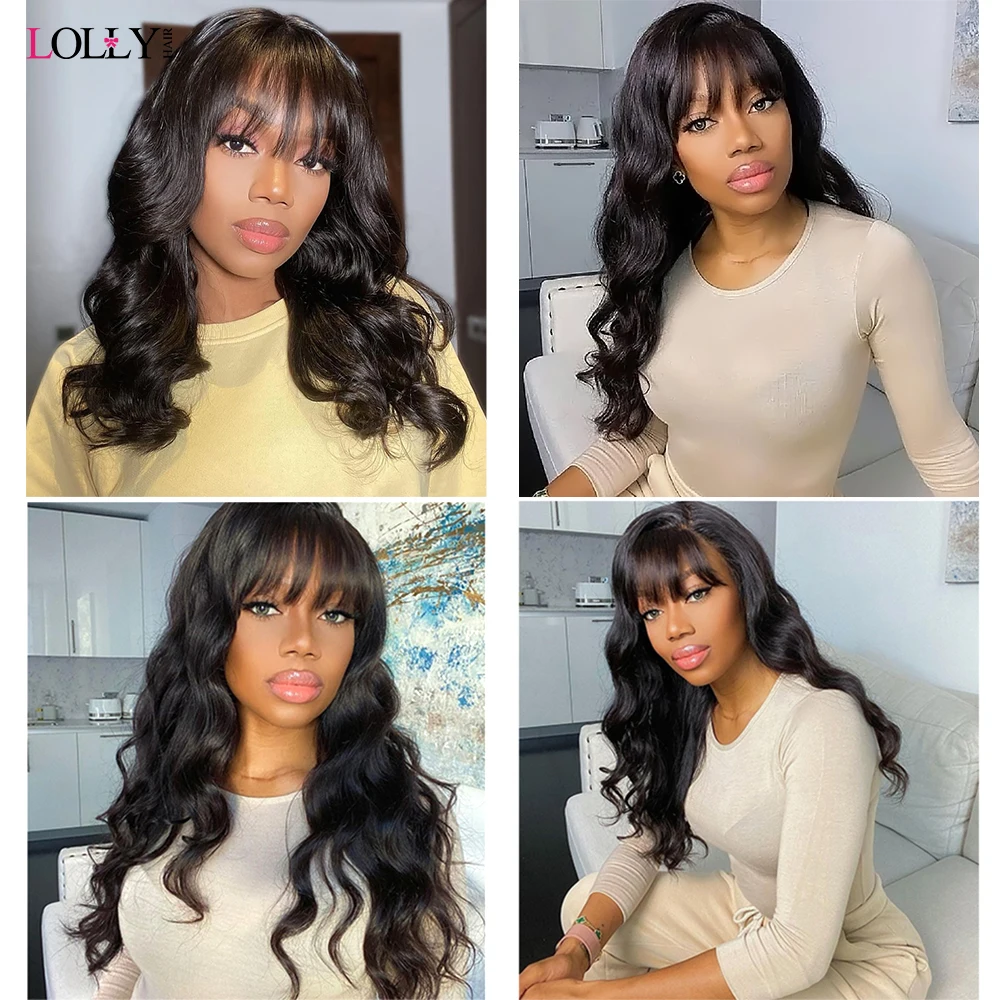 Highlight Wig Human Hair Body Wave Wig 4/27 Honey Blonde Brown Wig With Bangs Human Hair Wigs For Women Brazilian Remy Hair Wigs