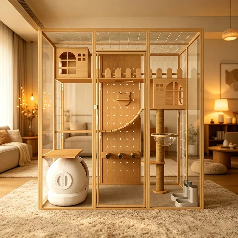 Thumb Meow Cat Villa Home Cat Cage Customized Panoramic Luxury Cat House Transparent Glass Large Space Indoor B4