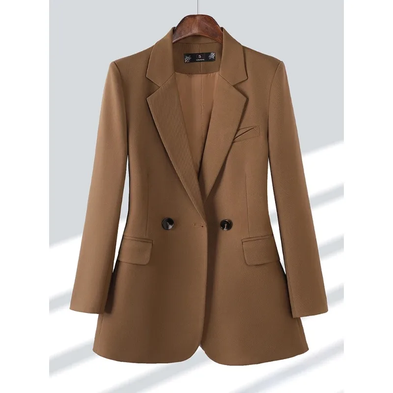 Vrouwen Pak Formele Blazer Lange Mouw Single Breasted Gay Koffie Zwart Effen Zakelijke Werkkleding Kantoor Dames Dames Jas