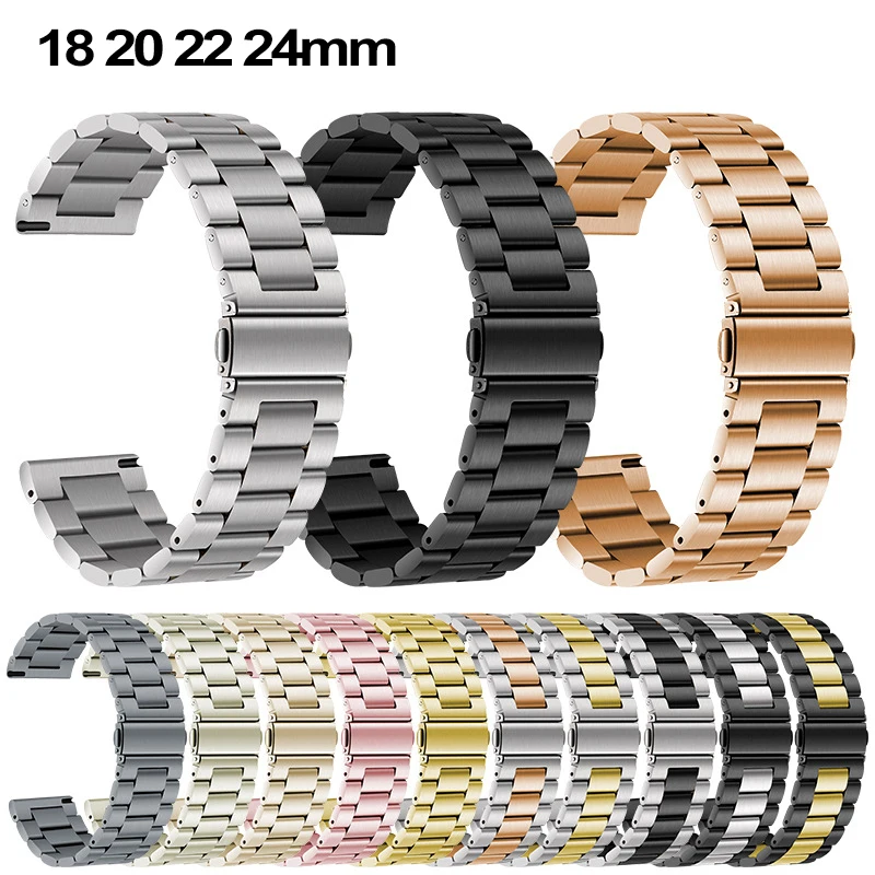 Watch Band for Samsung Galaxy Watch 46mm/Huawei Watch GT2/Amazfit GTR 47mm Sports Steel Bracelet Wristband for 22mm 20mm Band