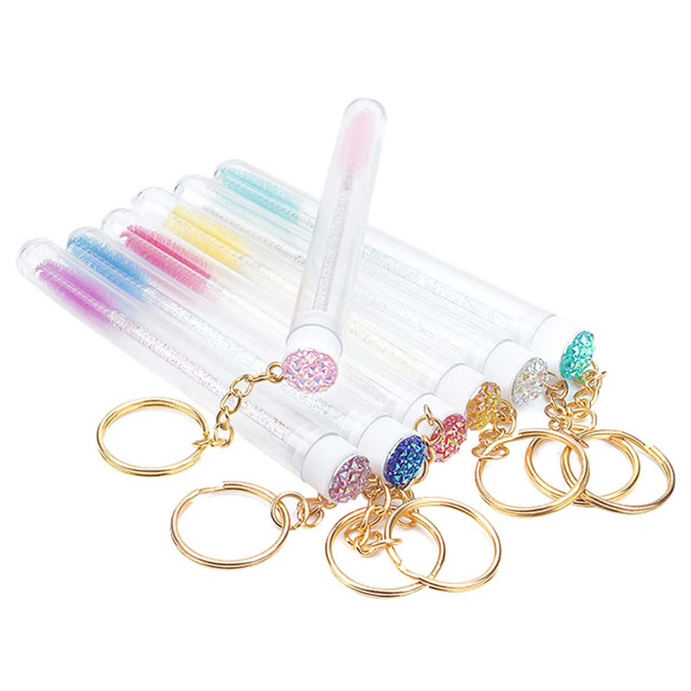 10 ชิ้นเพชรโปร่งใสแปรงขนตาหลอดมาสคาร่าเครื่องสําอางค์แต่งหน้าเครื่องมือสําหรับ Eyebrow Applicator Spoolies สําหรับ MAANGE