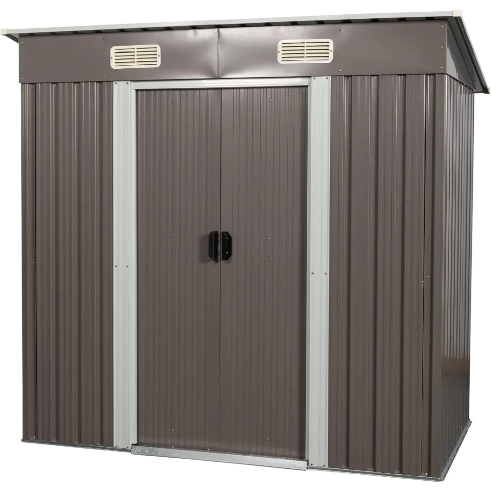 

6X4 FT Outdoor Storage Shed, Waterproof Metal Garden Sheds with Lockable Door, Steel Tool Storage Buildings Shed & Outdoor Stora