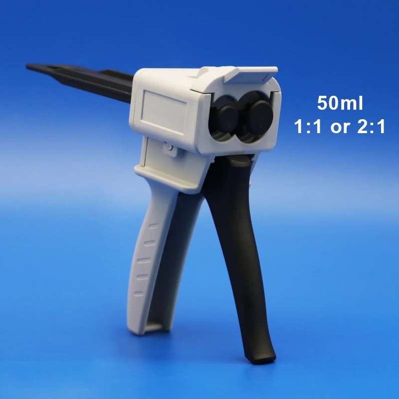 

50ml 1:1 1:2 Epoxy Adhesives Dispensing Gun 2K Kit Portable Double tube Mixing Dispenser loctite ARALDITE Cartridge AB Glue Gun