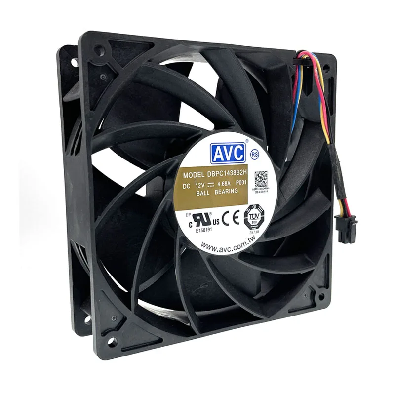 

New DBPC1438B2H P001 Miner Mining Cooling Fan 140mm 14cm,140X140X38mm 12V Dual Ball 6900RPM Powerful High Speed CFM Cooler