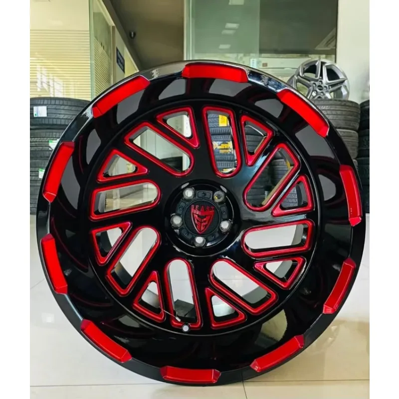 جديد حار بيع الوحش السلبي-44 20 بوصة جنوط عجلات 6x139.7 5x127 على الطرق الوعرة حافة تدفق مزورة حافة السيارة محاور العجلات لفورد جي #1