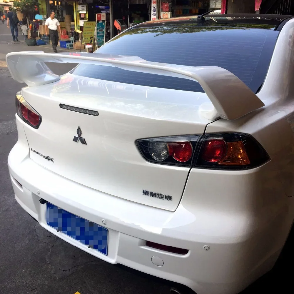 For Lancer Spoiler EVO ABS Material Car Rear Wing Primer Color Rear Spoiler For Mitsubishi Lancer EVO Spoiler 2010-2014