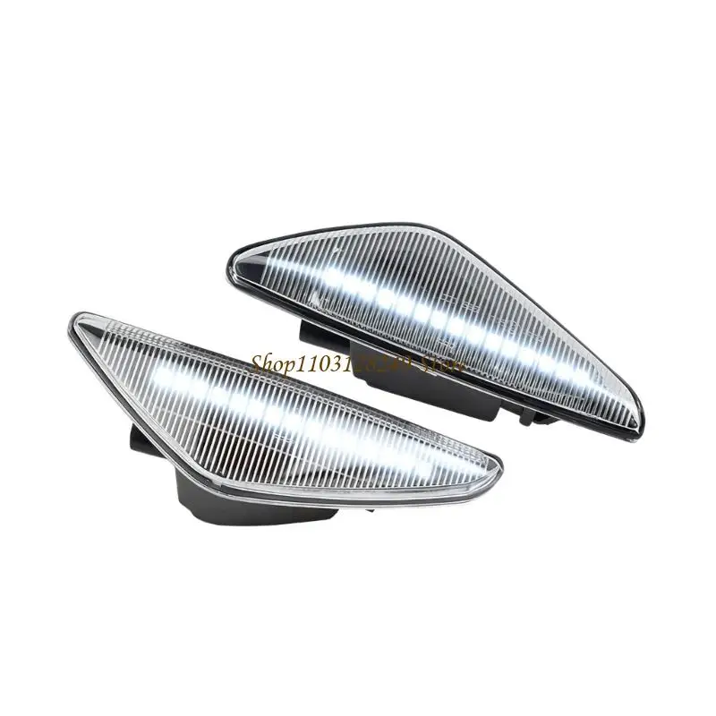 

N5KD Pack of 2 Bright LED Sequential Turn Lights For F25 E70 E71 E72 Enhanced Night Visibility with Dark Smoky Lens