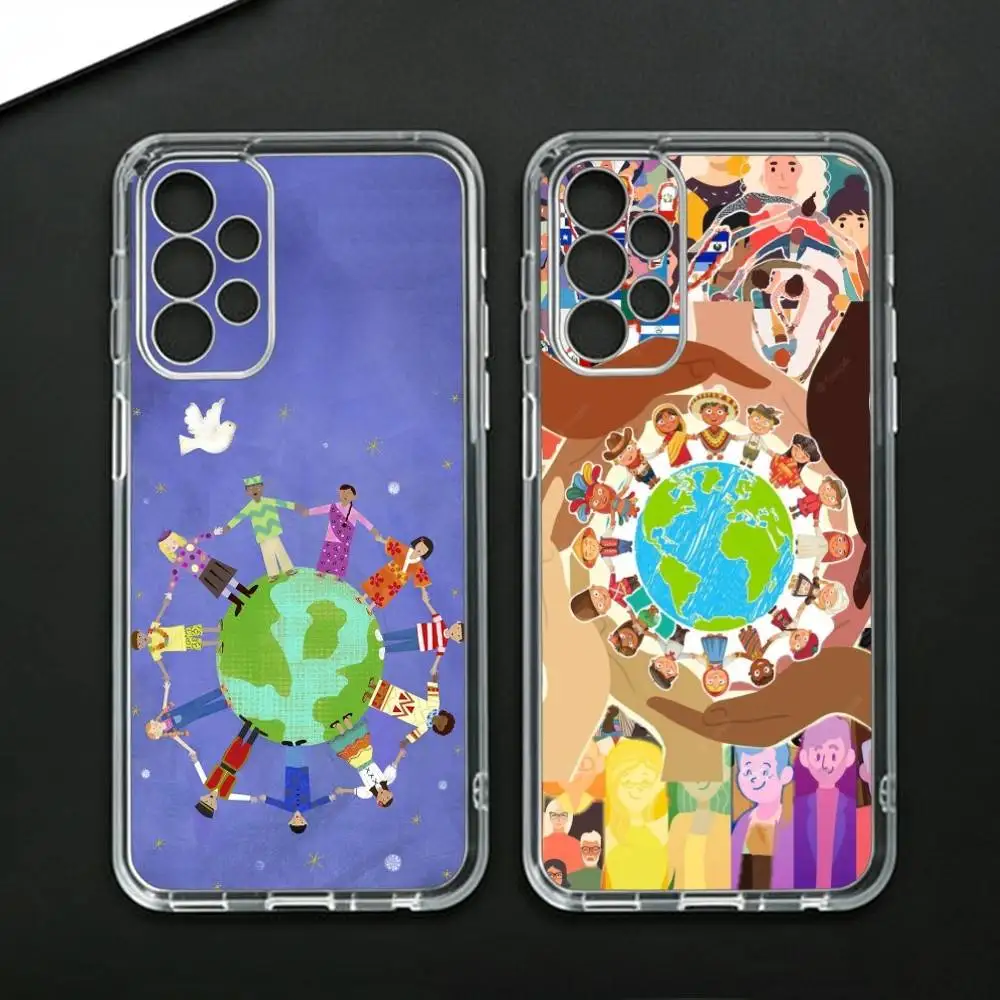 World Peace  Phone Case For Samsung Galaxy A71,A70,A52,A51,A40,A30 Transparent Cover